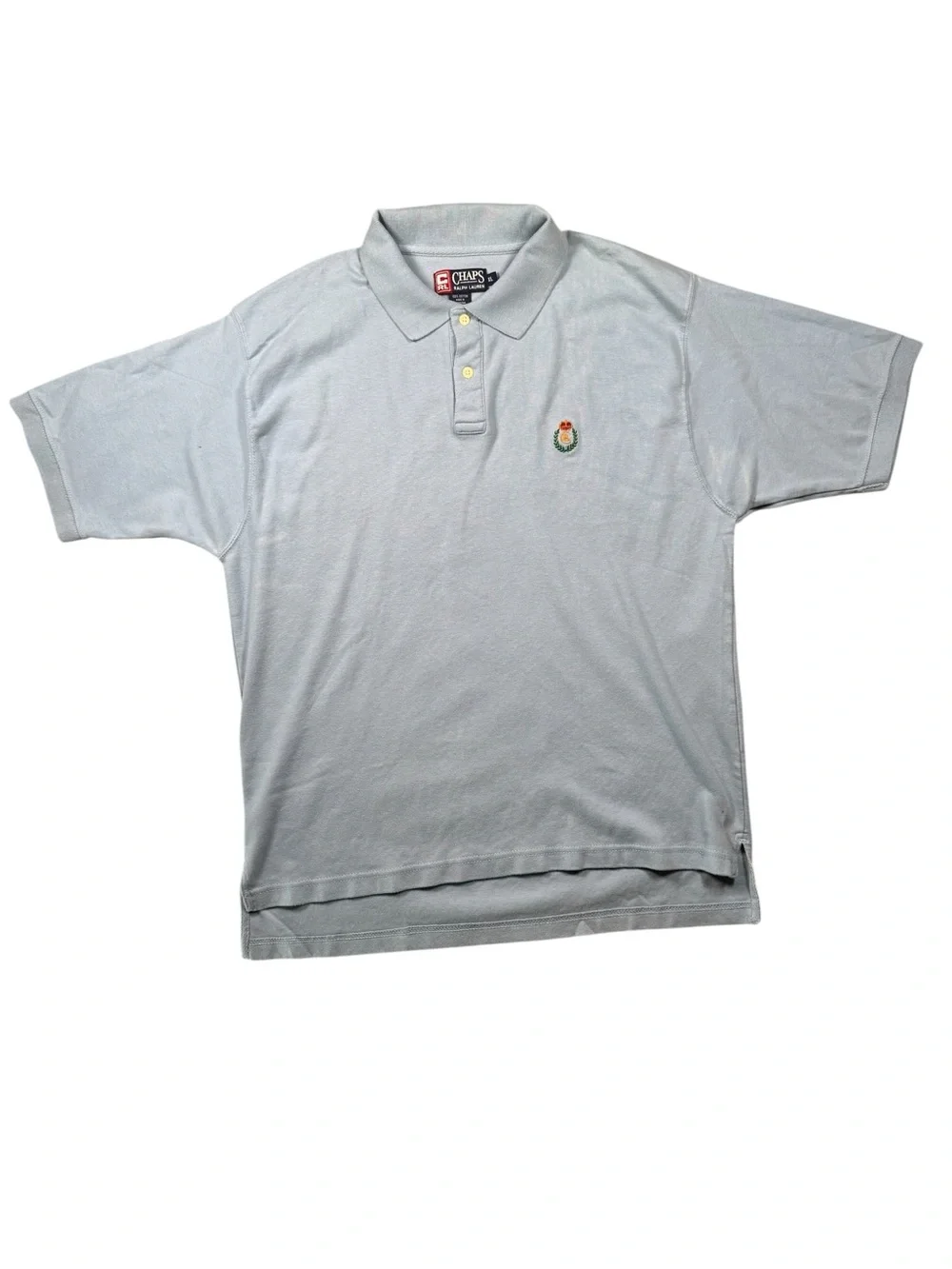 Polo Ralph Lauren Chaps Men Crest Embroidered Polo Shirt Light Blue Classic Fit